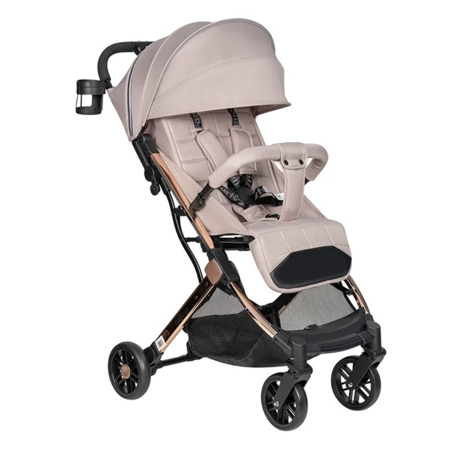 Коляска прогулочная Farfello Comfy Go Comfort Chrome Beige Gold